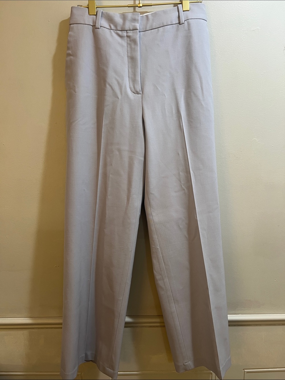 Babaton Light Gray Wide-Leg Trousers